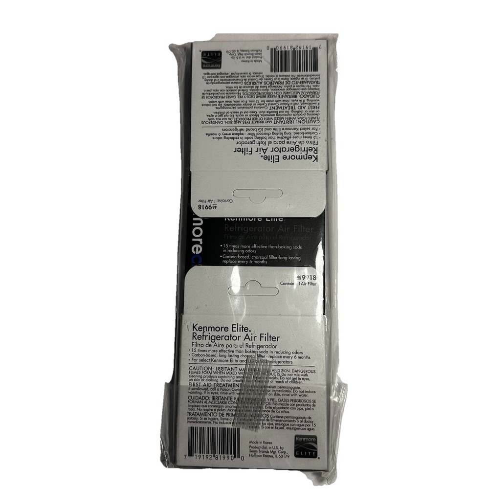 3 Pack Genuine Kenmore Elite 469918 Refrigerator Air Filter NEW In Box - Picture 8 of 9